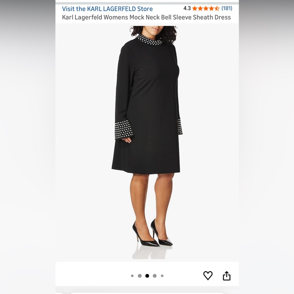 Karl Lagerfeld Black Dress with Pearl Details - Picture 2 of 12